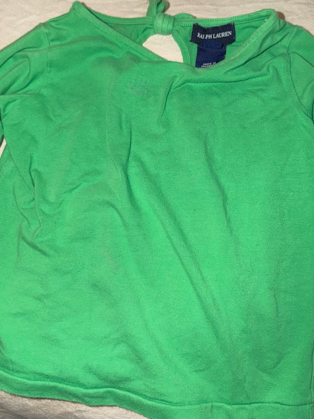 Ralph Lauren Bright Green Girls' Long-Sleeve Top with Back Tie